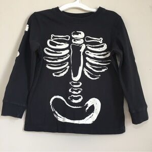 Carter's toddler boys black white Tees long sleeve skeleton printed T-shirt